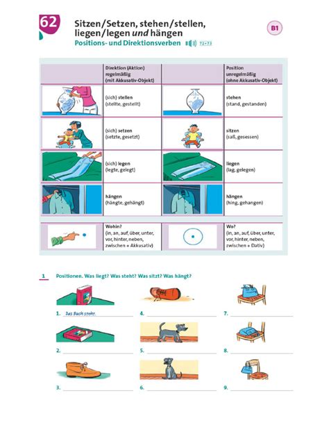 Sitzen Setzen Stehen Stellen Liegen Legen Pdf