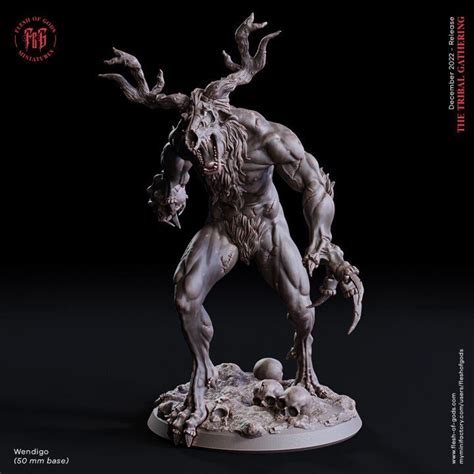 Wendigo Man Eating Monster Flesh Of Gods Resin Folklore Cryptid