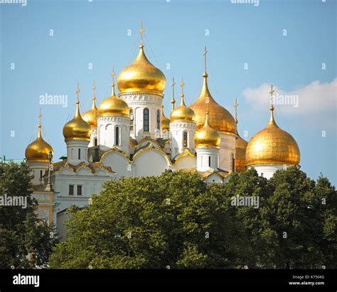 Golden Domes Of The Cathedral Of The Annunciation Kremlin Moscow