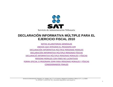 DeclaraciÓn Informativa MÚltiple Para El Ejercicio …m Sat Gob Mx Fichas