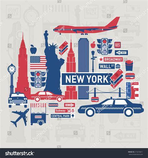 Vector Set New York City Stock Vector (Royalty Free) 219276811 ...