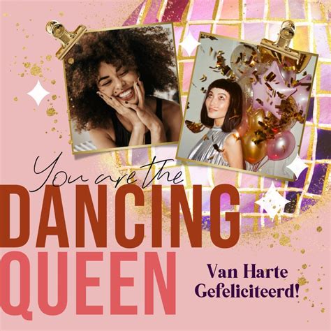 Moderne Verjaardagskaart Dancing Queen Kaartje2go