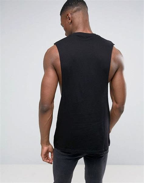 Asos Tall Longline Sleeveless T Shirt With Extreme Dropped Armhole In