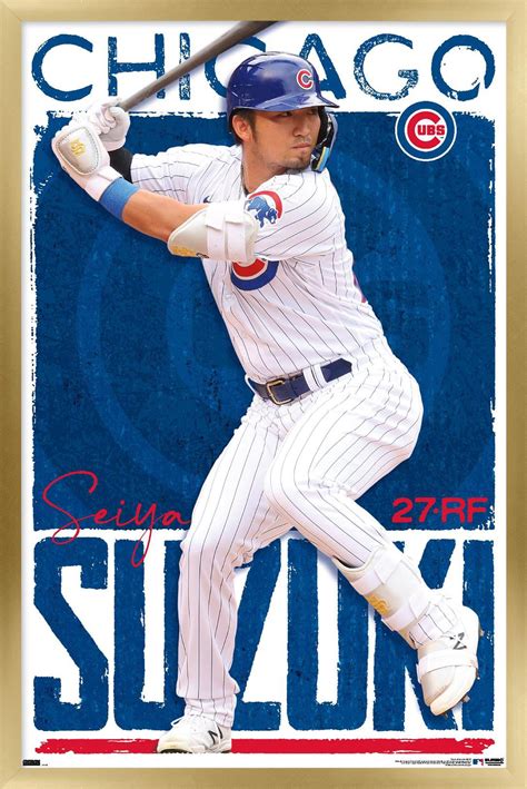 MLB Chicago Cubs Seiya Suzuki 23 Wall Poster 14 725 X 22 375