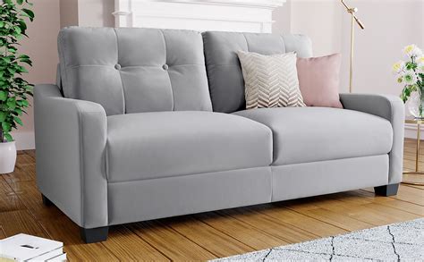 Belmont Grey Velvet 3 Seater Sofa Furniture Choice