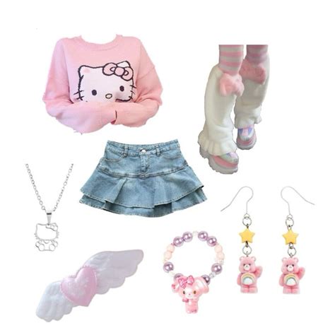 𝑜𝑢𝑡𝑓𝑖𝑡 𝑏𝑢𝑛𝑑𝑙𝑒 10 𐙚 ‧₊˚ ⋅ Sanrio Outfits Kawaii Outfit Ideas Cutie