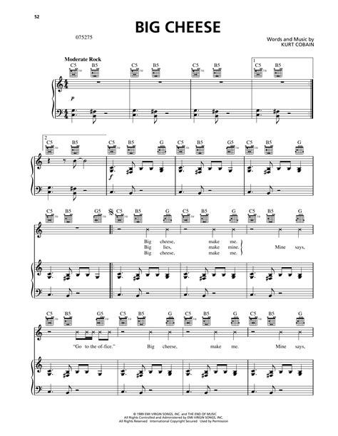 Nirvana Big Cheese Sheet Music Notes Chords Score Download Printable Pdf Score Sheet