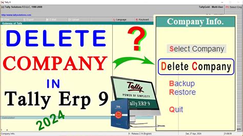 How To Delete Company In Tally Erp Tally Company Delete