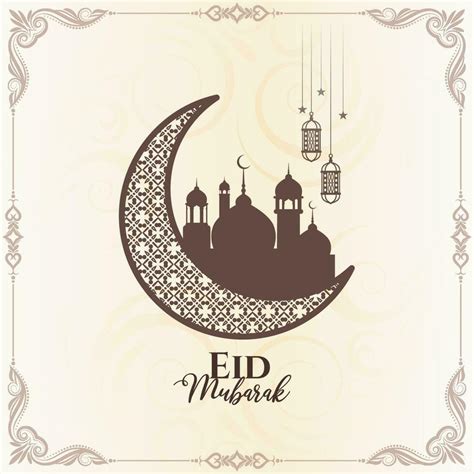 Religious Islamic Eid Mubarak Festival Greeting Background Design