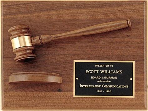 Engraved Gavel Plaque | Plaque, Engraving, Black and brass