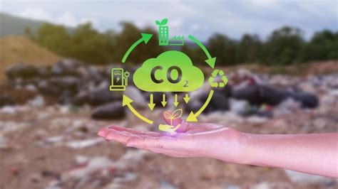 Icon Virtual De Reducción De Co2 Con La Mano Para Disminuir Las Emisiones De Dióxido De Carbono