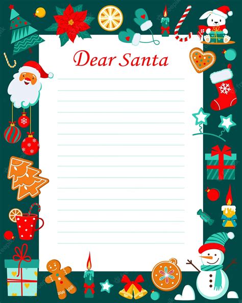 Premium Vector Letter To Santa Claus Template