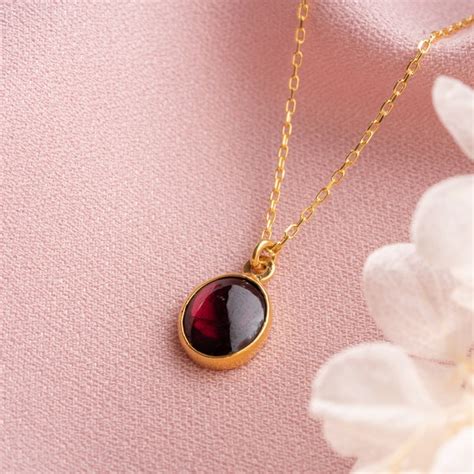 Garnet Necklace - Etsy