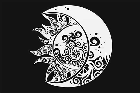 moon mandala art drawing