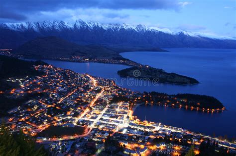 Queenstown & Lake Wakatipu Panorama, New Zealand Stock Photo - Image of ...