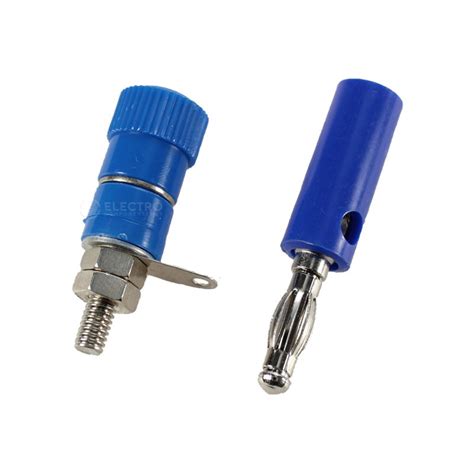 Conector BANANA 4mm Macho Hembra AZUL