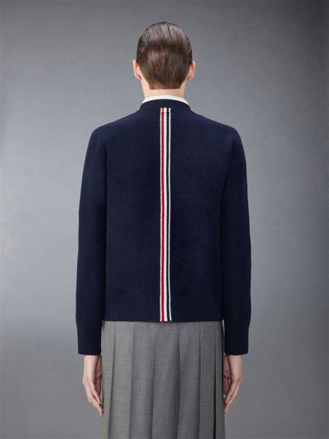 Merino Wool Washed Pique Cardigan Thom Browne