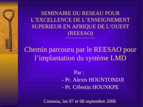 PPT SEMINAIRE DU RESEAU POUR LEXCELLENCE DE LENSEIGNEMENT SUPERIEUR