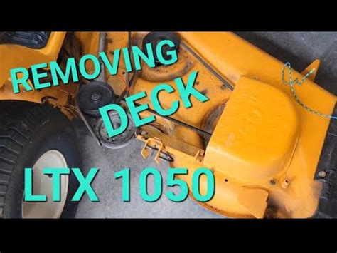 HOW TO REMOVE THE DECK FROM CUB CADET LTX 1050 FOR BLADE REMOVAL OR