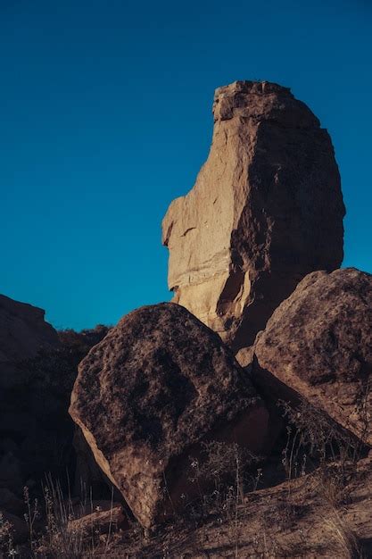 Gran Roca En El Desierto Patag Nico Foto Premium