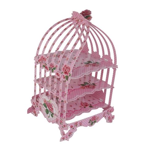 ALICE IN WONDERLAND Bird Cage Patisserie Cupcake Stand Party Pink - $19 ...