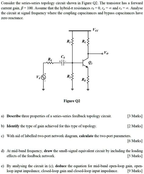 Solved Consider The Series Series Topology Circuit Shown In Figure Q2 The Transistor Has A