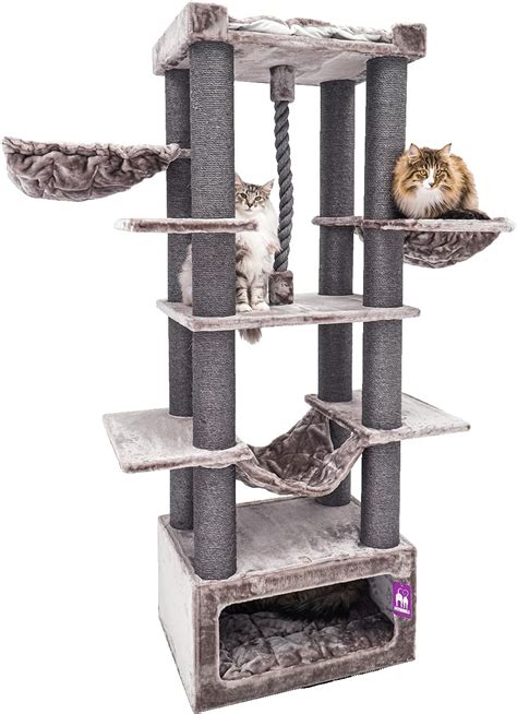 Petrebels Kratzbaum XXL mit XL Liegemulden für große Katzen Riverview