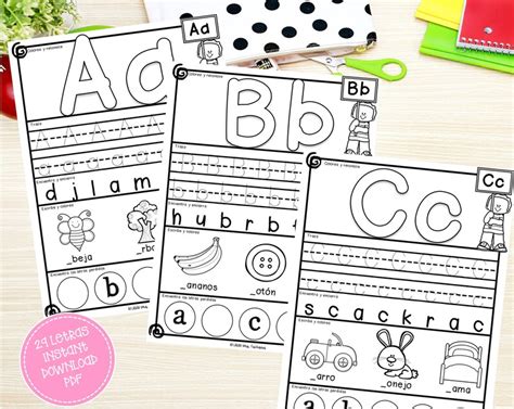 Printable Spanish Alphabet Worksheets Actividades Para El Alfabeto El ...