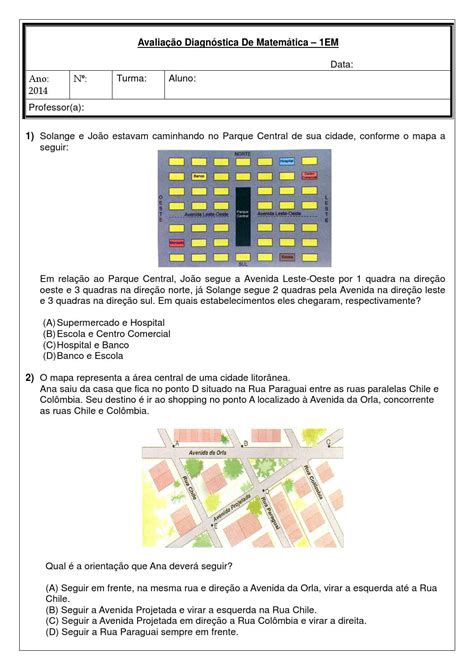 Atividades De Localização E Deslocamento 4 Ano