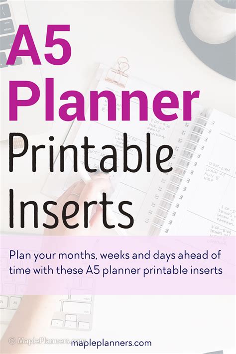 A5 Planner Printable Inserts A5 Weekly And Monthly Planner Inserts