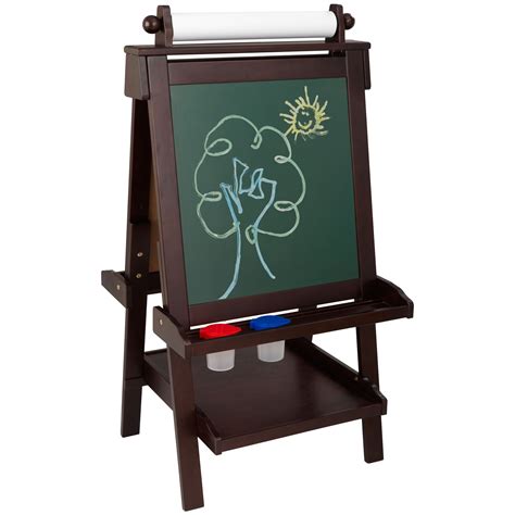 KidKraft Deluxe Wood Childrens Easel - Espresso - 62019 | Wood easel, Kids easel, Kids art easel