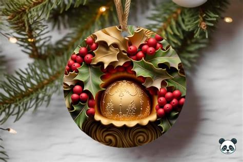 D Gold Christmas Ornament Bundle Bundle Creative Fabrica