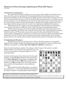 Elements Of Chess Strategy Exploiting The Weak F2 F7 Square Guset