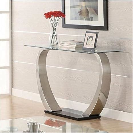 Amazon Bowery Hill Contemporary Glass Top Accent Console Table In