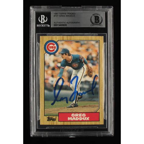 Greg Maddux Signed Topps Traded T Xrc Bgs Encapsulated