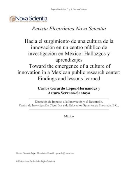 Pdf Revista Electr Nica Nova Scientia Investigaci N B Sica Y