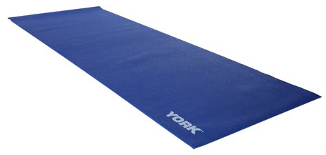 Pvc Yoga Mat Blue With Carrying Strap York Fitness