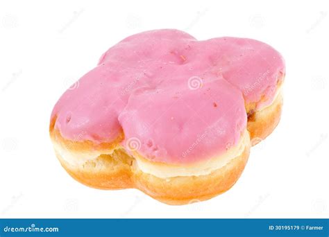 Doughnut with Strawberry Glaze Stock Image - Image of frosting, studio: 30195179