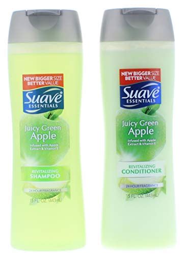 Suave Essentials Juicy Green Apple Shampoo And Conditioner 15 Fl Oz