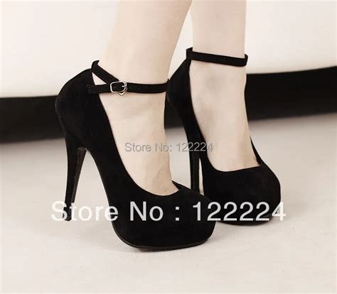 Fashion Black Ladies shoes size 12 platform high pumps women's pumps ...