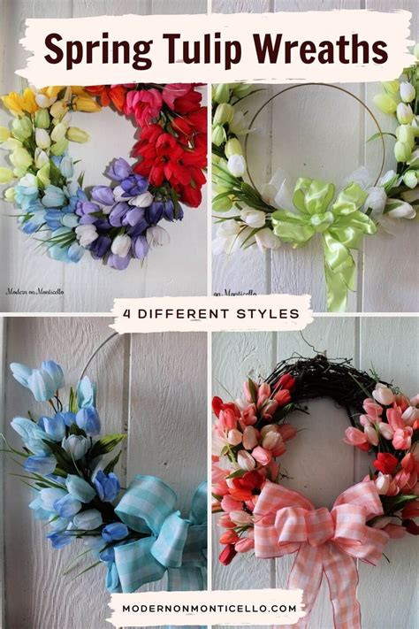 Bright And Colorful Spring Tulip Wreaths Diy Spring Wreath Spring