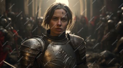 Premium Photo | Portrait of the female warrior Joan of Arc