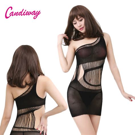 Sexy Erotic Lingerie Dresses Hollow Out Lace Spaghetti Strap Body