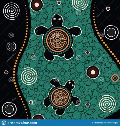 Aboriginal Dot Art Vector Painting Stock Vector Illustration Of