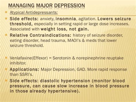 Antidepressants & side effects + serotonin syndrome vs