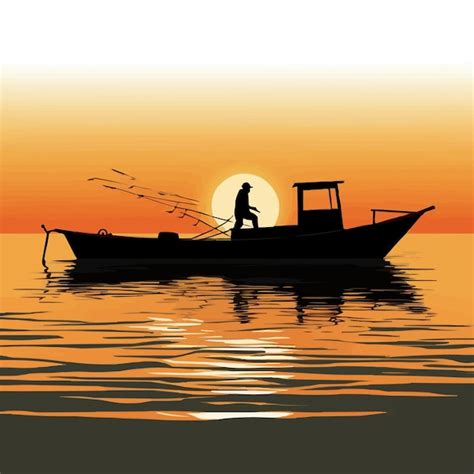 Premium Vector | Fishing boat silhouette Vector illustration