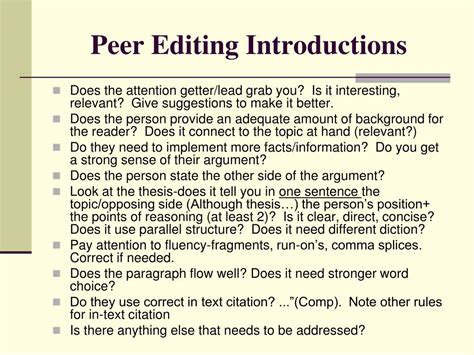 Ppt Rules Of Peer Editing Powerpoint Presentation Free Download Id