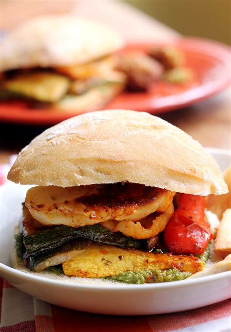 Halloumi And Roasted Summer Vegetable Sandwiches Joanne Eats Well