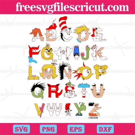 Dr Seuss Alphabet Fonts Graphic Design Svg Free Svg Files For Cricut