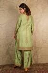 Buy Green Silk And Organza Embroidery Dabka Sequin Boat Kurta Palazzo